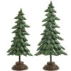 Set Of 2 Green And Brown Glitter Pine Tree Christmas Tabletop Decor 17"