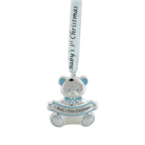 Northlight 3" Blue And Silver Teddy Bear Christmas Ornament 3 Northlight 3" Blue And Silver Teddy Bear Christmas Ornament