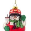 Melrose 5" Red And Silver Camping Snowman Christmas Ornament