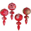 Set Of 4 Dazzling Red Snowflake Glass Finial Christmas Ornaments 7" -Ornaments Store m8m9k74byisxbhvi6cciqdh92obh7x5u 37689.1588397940