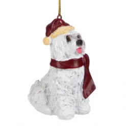 3.5" White Maltese Dog Christmas Ornament 9 3.5" White Maltese Dog Christmas Ornament -Ornaments Store maltese 2 93980.1663776142