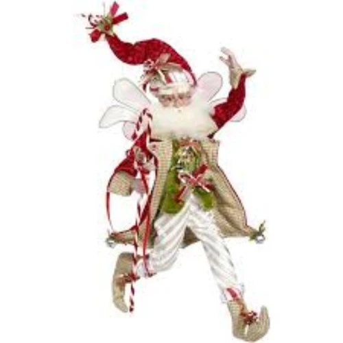 16.5" Red And White Mark Roberts Candy Cane Christmas Fairy - Medium 4 16.5" Red And White Mark Roberts Candy Cane Christmas Fairy - Medium - Image 2