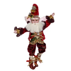 Mark Roberts Burgundy And Green Wonderful Time Christmas Fairy - Small 10" -Ornaments Store mark20roberts2051 97334 02 92668.1665580036