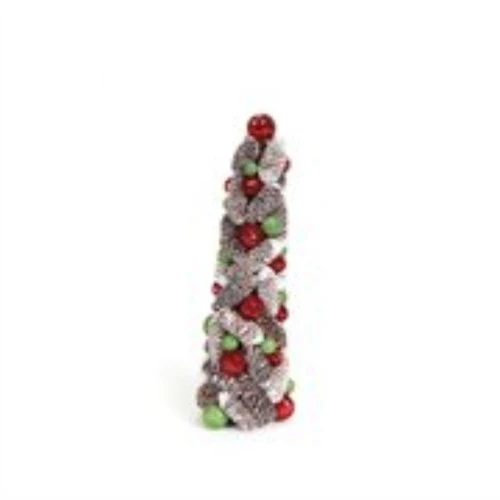 Melrose 1.5' Red And White Pine Cone Topiary Christmas Tree - Unlit 4 Melrose 1.5' Red And White Pine Cone Topiary Christmas Tree - Unlit - Image 2