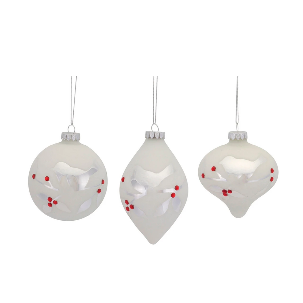 Melrose 4" Country Cabin Etched Bird With Jewel Accents Decorative Glass Onion Christmas Ornament 3 Melrose 4" Country Cabin Etched Bird With Jewel Accents Decorative Glass Onion Christmas Ornament