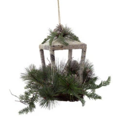 Melrose 20" Brown Rustic Finish Glittered Pine Cones And Jingle Bells Christmas Candle Lantern -Ornaments Store melrose 53179 2 72527.1665611937