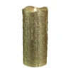 Melrose 7" Battery Operated Gold Glittered Flameless LED Christmas Pillar Candle With Moving Flame 2 Melrose 7" Battery Operated Gold Glittered Flameless LED Christmas Pillar Candle With Moving Flame -Ornaments Store melrose 57748 76204.1665087795