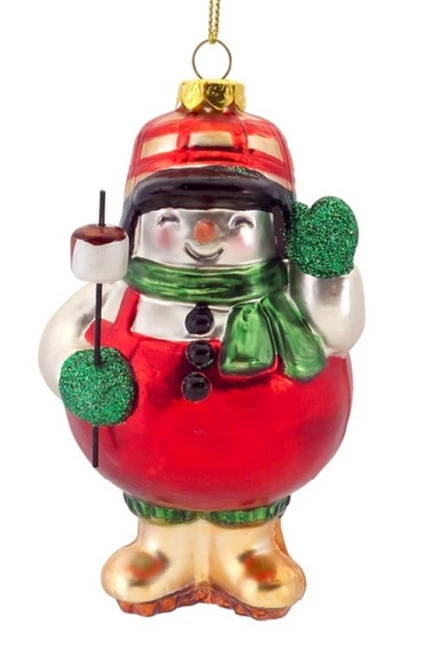 Melrose 5" Red And Silver Camping Snowman Christmas Ornament 4 Melrose 5" Red And Silver Camping Snowman Christmas Ornament - Image 2