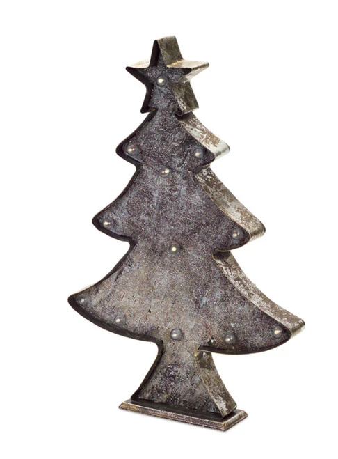 Melrose 19" Rustic Brown And Bronze LED Christmas Tree Tabletop Decor 4 Melrose 19" Rustic Brown And Bronze LED Christmas Tree Tabletop Decor - Image 2