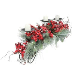 Melrose 30" Red Frosted Berry And Pine Needle Christmas Candle Holder -Ornaments Store melrose 69406 03 71561.1600391939