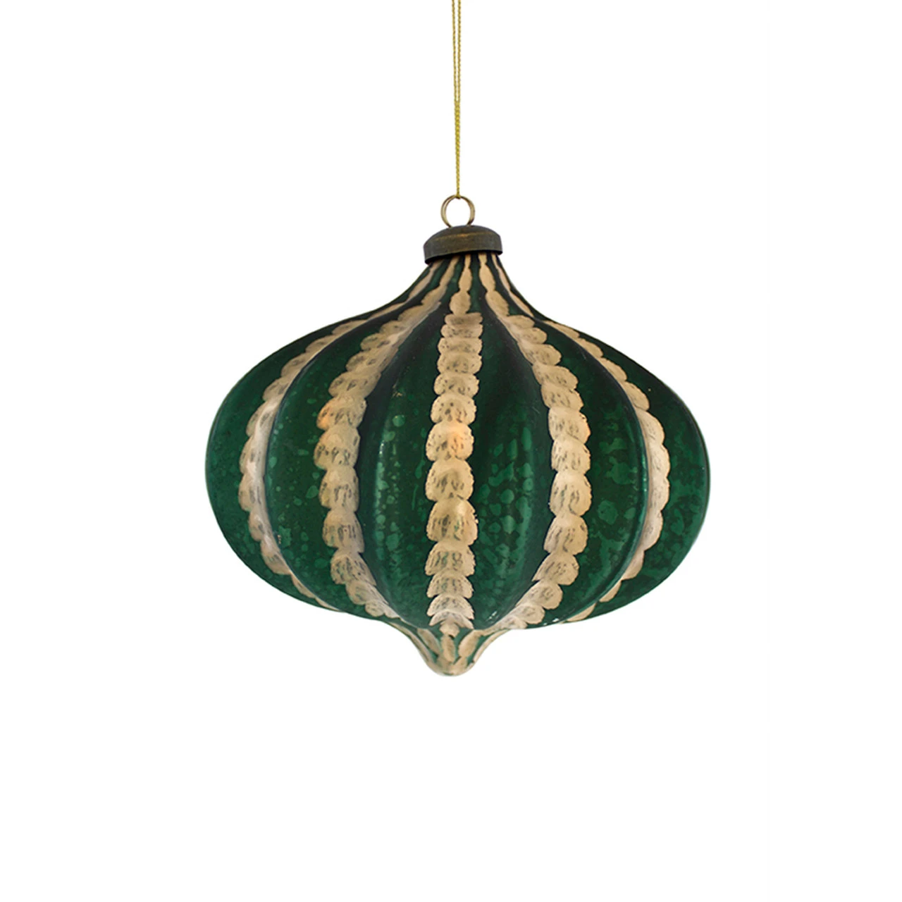 Melrose 6.75" Green And Gold Glass Christmas Onion Ornament - 33879556 3 Melrose 6.75" Green And Gold Glass Christmas Onion Ornament - 33879556