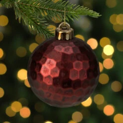 Melrose 2ct Burgundy Red Hexagonal Textured Shatterproof Matte Christmas Ball Ornaments 5.5" (140mm) -Ornaments Store melrose 76681 3 26770.1588344875