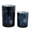 Melrose Set Of 2 Blue And Silver Snowflakes Printed Christmas Candle Holders 7" 1 Melrose Set Of 2 Blue And Silver Snowflakes Printed Christmas Candle Holders 7" -Ornaments Store melrose 77592 72743.1588358716