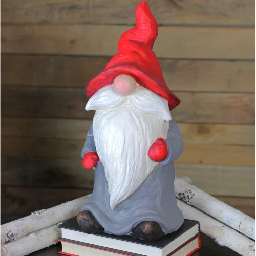 Northlight 16” Gray And Red Decorative Christmas Gnome Figurine 5 Northlight 16” Gray And Red Decorative Christmas Gnome Figurine - Image 3
