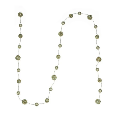 5.75' X 1" Regal Gold And Teal Green Glitter Beaded Artificial Christmas Garland - Unlit 4 5.75' X 1" Regal Gold And Teal Green Glitter Beaded Artificial Christmas Garland - Unlit - Image 2