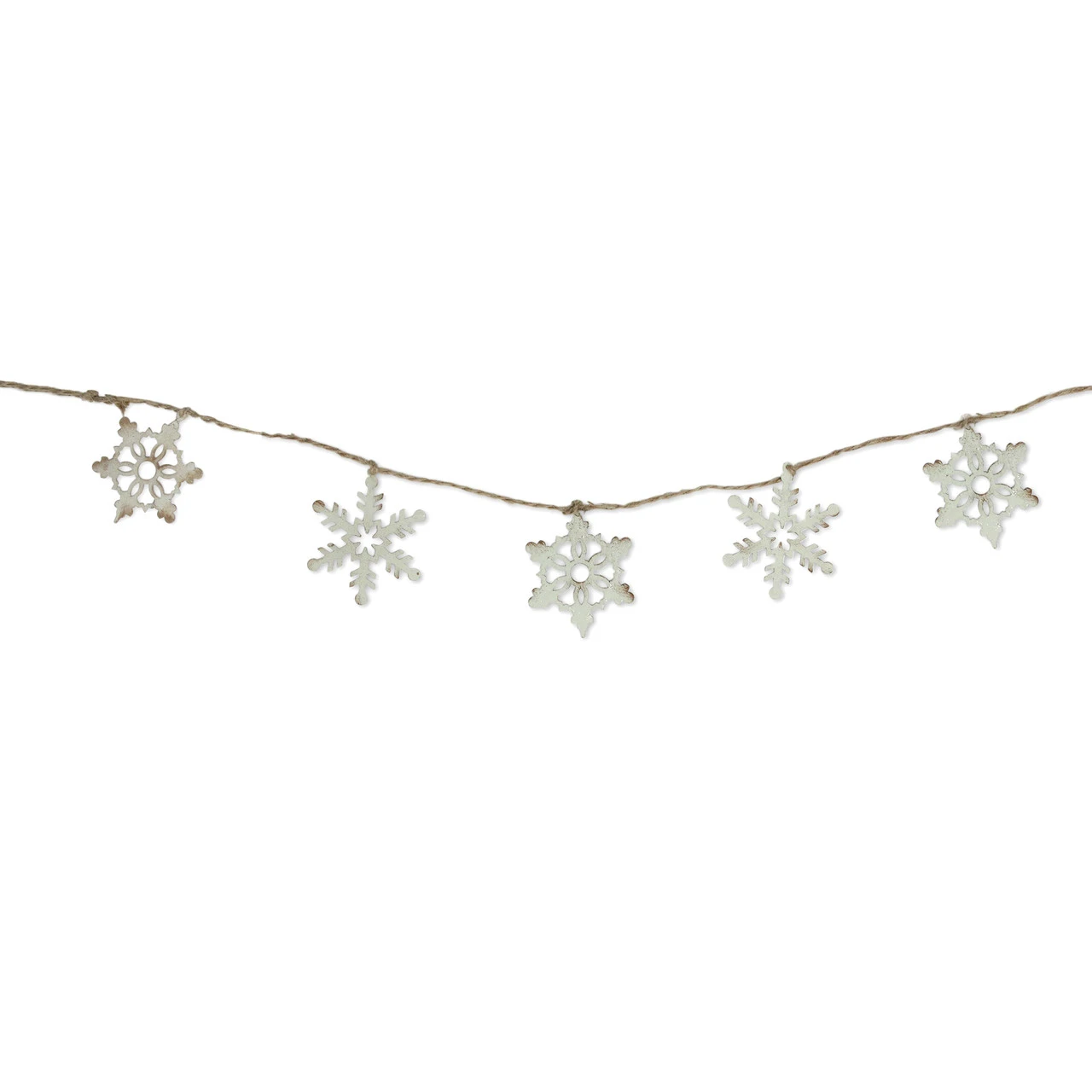 5' X 3" Ivory And Brown Snowflake Artificial Christmas Garland - Unlit 3 5' X 3" Ivory And Brown Snowflake Artificial Christmas Garland - Unlit