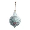 20" Silver And Green 'Merry Bright' Onion Christmas Wall Hanging Ornament
