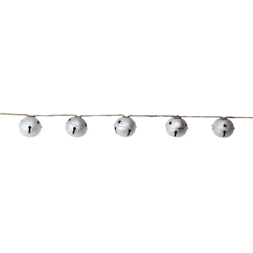 5' X 2" Silver And Black Jingle Bell Star Cutouts Artificial Christmas Garland - Unlit 4 5' X 2" Silver And Black Jingle Bell Star Cutouts Artificial Christmas Garland - Unlit - Image 2