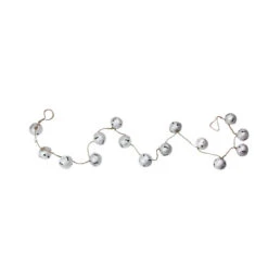 5' X 2" Silver And Black Jingle Bell Star Cutouts Artificial Christmas Garland - Unlit