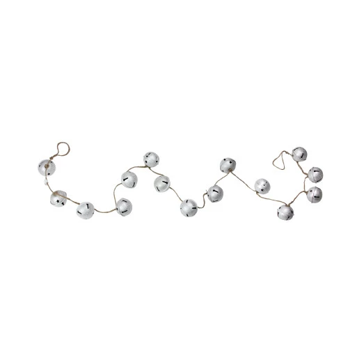 5' X 2" Silver And Black Jingle Bell Star Cutouts Artificial Christmas Garland - Unlit 3 5' X 2" Silver And Black Jingle Bell Star Cutouts Artificial Christmas Garland - Unlit