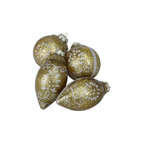 Northlight 4ct Gold And Silver Shiny Glass Christmas Ball Ornaments 2.75" (70mm) 3 Northlight 4ct Gold And Silver Shiny Glass Christmas Ball Ornaments 2.75" (70mm)
