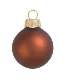 8ct Brown Matte Finish Glass Christmas Ball Ornaments 3.25" (80mm)