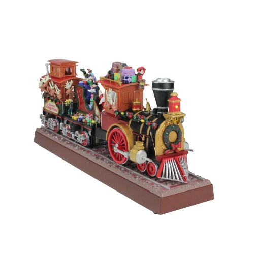 Red And Brown Animated Musical Lighted Santa's Express Decoration 4 Red And Brown Animated Musical Lighted Santa's Express Decoration - Image 2