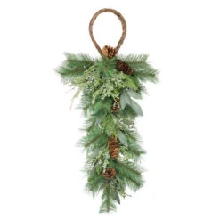 32" Pine And Juniper Artificial Christmas Teardrop Swag - Unlit -Ornaments Store napco 26002 3 41781.1603158685