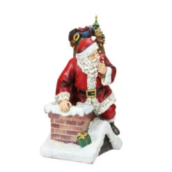 11" Red Santa Going Down The Chimney Christmas Tabletop Figurine -Ornaments Store napco 44996 1 15562.1587644957