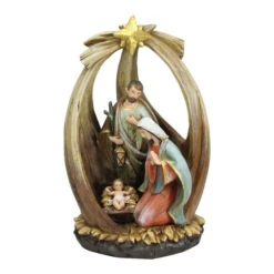 12" Brown Holy Family With Star Of Bethlehem Christmas Nativity Figurine -Ornaments Store napco 46015 24749.1599268556