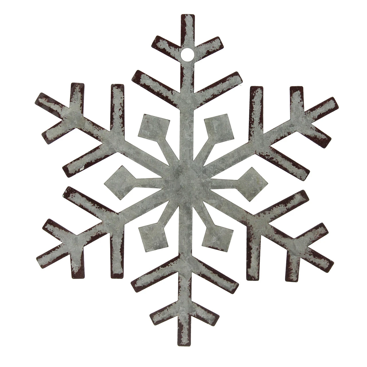 8” Galvanized Metal Weathered Snowflake Christmas Wall Decoration 3 8” Galvanized Metal Weathered Snowflake Christmas Wall Decoration