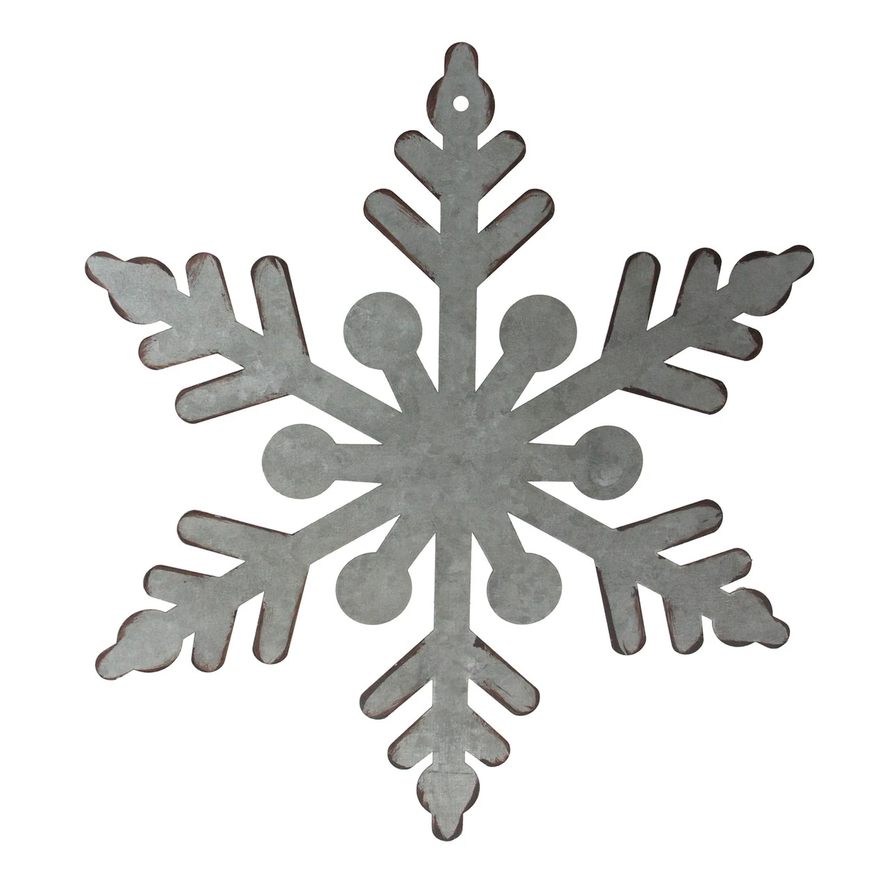 13.75” Galvanized Metal Weathered Snowflake Christmas Ornament Wall Decoration 3 13.75” Galvanized Metal Weathered Snowflake Christmas Ornament Wall Decoration