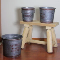 Set Of 3 Reindeer Sleigh Rides Metal Christmas Tree Pot Covers -Ornaments Store napco 50950 3 14565.1587644957