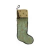 28" Sage Green And Tortilla Brown Embroidered Patina Jacquard Christmas Stocking
