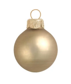 6ct Gold Matte Glass Christmas Ball Ornaments 4" (100mm)
