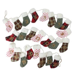 Northlight 8' X 1" White And Red Stocking Artificial Christmas Garland - Unlit