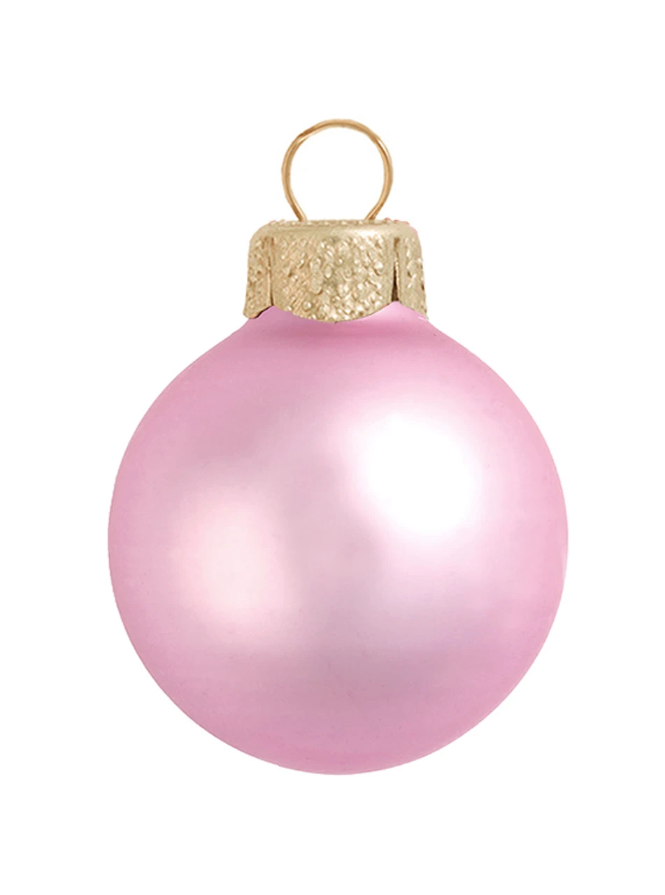 8ct Pale Pink Matte Glass Christmas Ball Ornaments 3.25" (80mm) 3 8ct Pale Pink Matte Glass Christmas Ball Ornaments 3.25" (80mm)