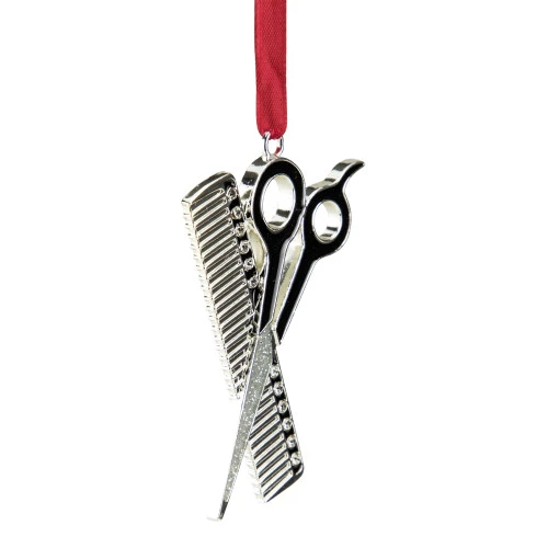 Northlight 3" Silver-Plated Scissors And Comb Christmas Ornament 4 Northlight 3" Silver-Plated Scissors And Comb Christmas Ornament - Image 2