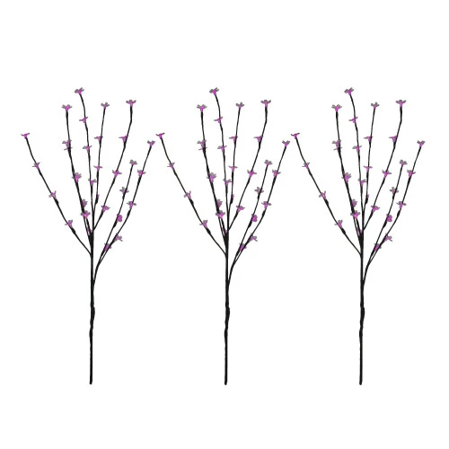 Northlight Set Of 3 Pre-Lit Cherry Blossom Artificial Tree Branches, 72 Pink LED Lights 3 Northlight Set Of 3 Pre-Lit Cherry Blossom Artificial Tree Branches, 72 Pink LED Lights