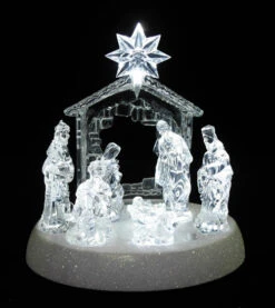 Northlight 7.75" LED Holy Family In Stable Christmas Nativity Scene Tabletop Decoration - 31601372 -Ornaments Store northlight20ct2071 202 107 12143.1588358759