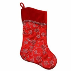 Northlight 20.5" Red And Silver Glittered Floral Shadow Cuffed Christmas Stocking 7 Northlight 20.5" Red And Silver Glittered Floral Shadow Cuffed Christmas Stocking -Ornaments Store northlight20l35393 03 65629.1599786792