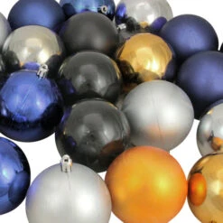 Northlight 32ct Black And Gold Shatterproof 2-Finish Christmas Ball Ornaments 3.25" (80mm) -Ornaments Store northlight20lj15379 50344.1640906885