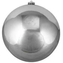 Northlight Shiny Pewter Gray Shatterproof Christmas Ball Ornament 8" (200mm)