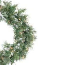 Northlight Pre-Lit Snow Mountain Pine Artificial Christmas Wreath - 30-Inch, Clear Lights -Ornaments Store northlight20m88647 03 50144.1599873094