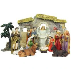 Northlight 13-Piece Gray Traditional Religious Christmas Nativity Figurine With Stable 23.25" 7 Northlight 13-Piece Gray Traditional Religious Christmas Nativity Figurine With Stable 23.25" -Ornaments Store northlight20qr58458 03 93414.1599873110