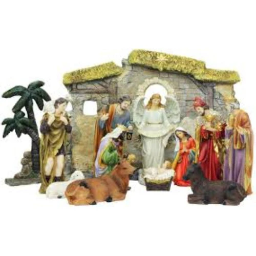 Northlight 13-Piece Gray Traditional Religious Christmas Nativity Figurine With Stable 23.25" 5 Northlight 13-Piece Gray Traditional Religious Christmas Nativity Figurine With Stable 23.25" - Image 3