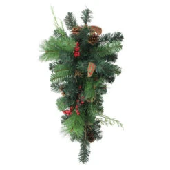 Northlight 24" Green Pre-Decorated Pinecone Artificial Christmas Teardrop Swag - Unlit