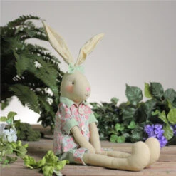 Northlight 20" Sitting Linen Pink And Green Floral Easter Bunny Rabbit Spring Figure -Ornaments Store northlight20sh14428 2 23399.1588362495