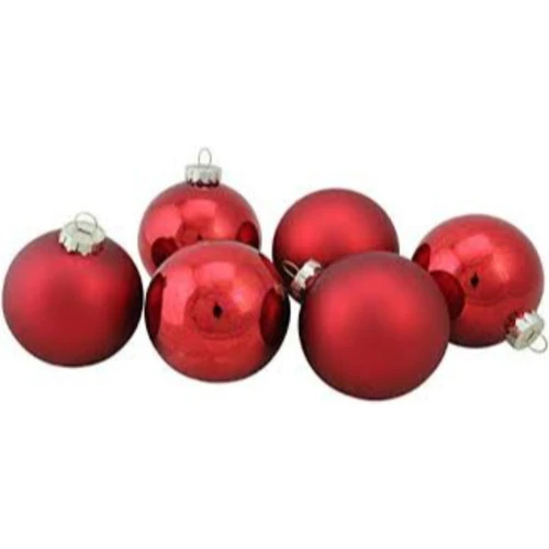 Northlight 9ct Red 2-Finish Christmas Ball Ornaments 2.5" (65mm) 5 Northlight 9ct Red 2-Finish Christmas Ball Ornaments 2.5" (65mm) - Image 3