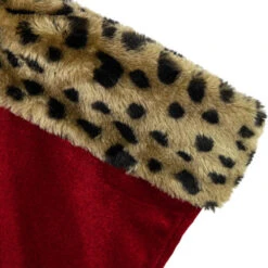 Northlight 20" Red And Black Leopard Cuff Christmas Stocking -Ornaments Store northlight 510100go 002 91216.1686923743